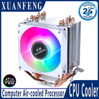 PC Air-Cooled Radiator CPU Cooling Fan 2/4/6 Heat Pipe Cooler Installing LGA2011 x79 x99 E5 2066 2099 115x 1200 1700 i5 i7 AMD