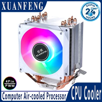 Ventilador de CPU XUANFENG con 2/4/6 Tubos de Calor, Enfriador de Procesador de 90 mm Refrigerado por Aire, Compatible con LGA2011-3 X79 X99 E5 2066 115x 1200 1700 I5 AM4 AM5 1