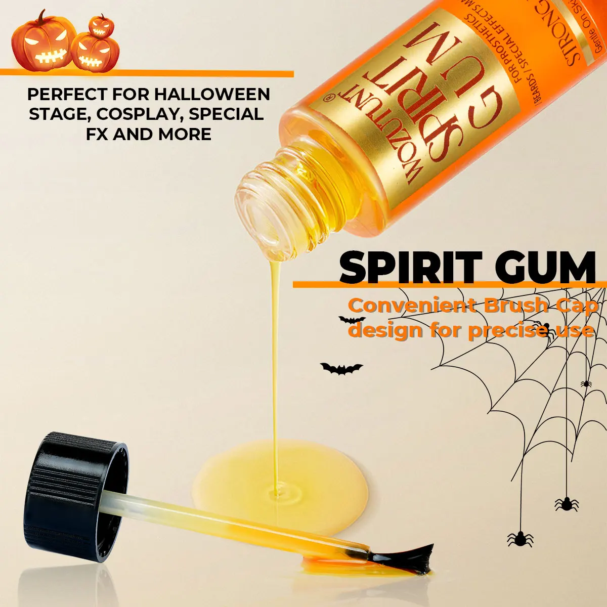 Oster-Profi-Prothesenkleber Starker Klebstoff Spirit Gum Cosplay Multifunktionaler Spezialeffekt-Make-up-Kleber Entferner – Detail 3