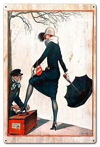 Vintage Metal Tin Sign Barber Shop Women's Shoe Shine Advertising Garden Home Kitchen Bar Living Room Wall Decor Plaque Signs