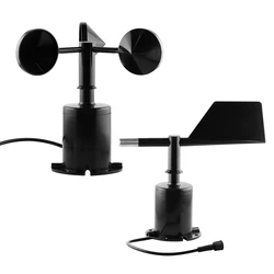 60m/s Weather Station Outdoor 3 Cup Anemometer Sensor Polycarbon Fiber Wind Speed Wind Direction Sensor Output RS485 4-20MA 0-5V