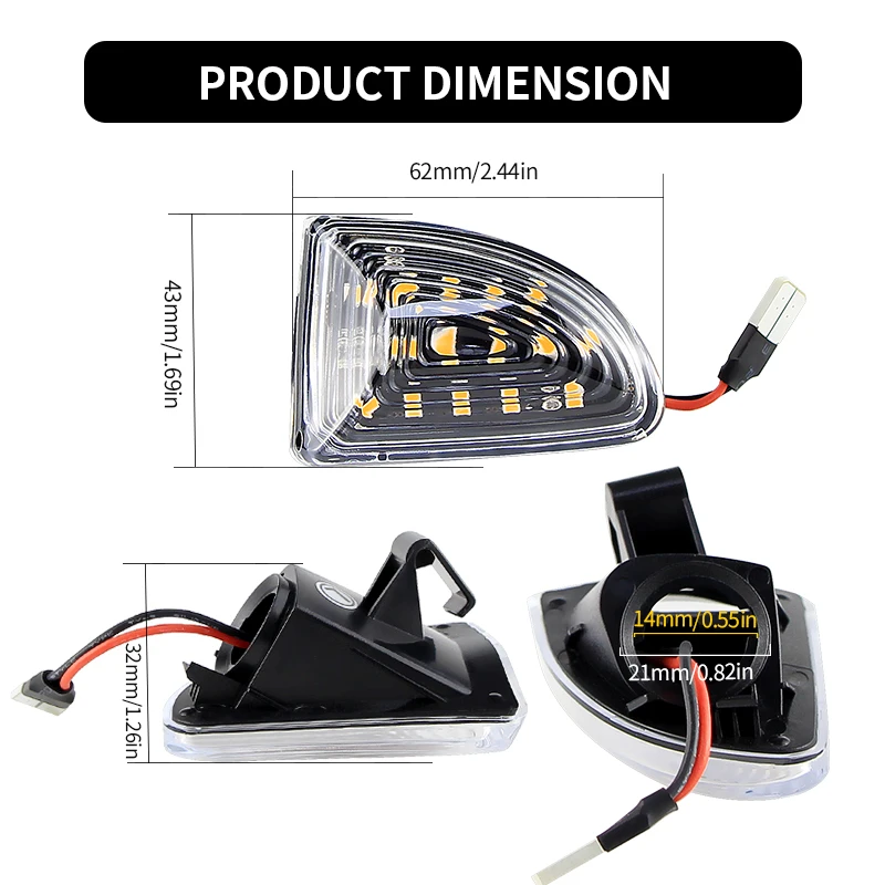 

2PCS Auto LED Front Fender Side Marker Light Flowing Turn Signal Lamp for Mercedes-BENZ Smart Fortwo W451 Coupe/Cabrio 2007-2014