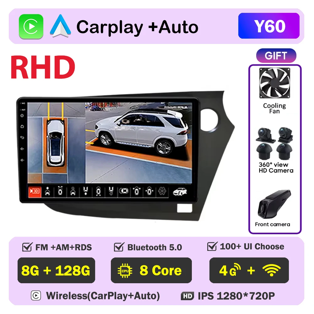 Autoradio Android Navigatie Voor Honda Insight 2009 2010 2011-2014 Multimedia Video Player Head Unit Geen 2din DVD QLED scherm