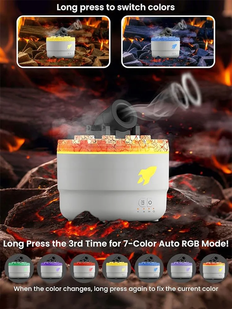 

Volcanic Crack Light Cannon Humidifier Essential Oil Diffuser Bedroom Aromatherapy Device with Blast Aroma Feature