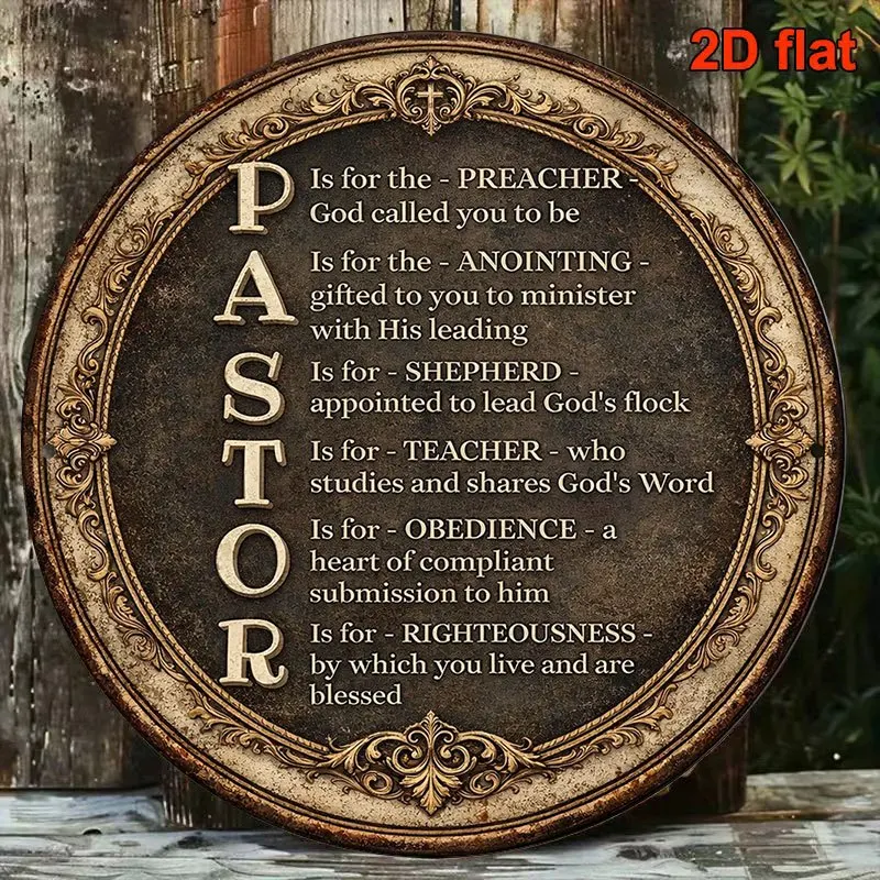 2D Flat, [2D Flat] Plaques Wall Art Outdoor Decor 2D Flat 1pc 1pcs 7.87x7.87inch Vintage Round Wall Plaque Suitable for Pastor S
