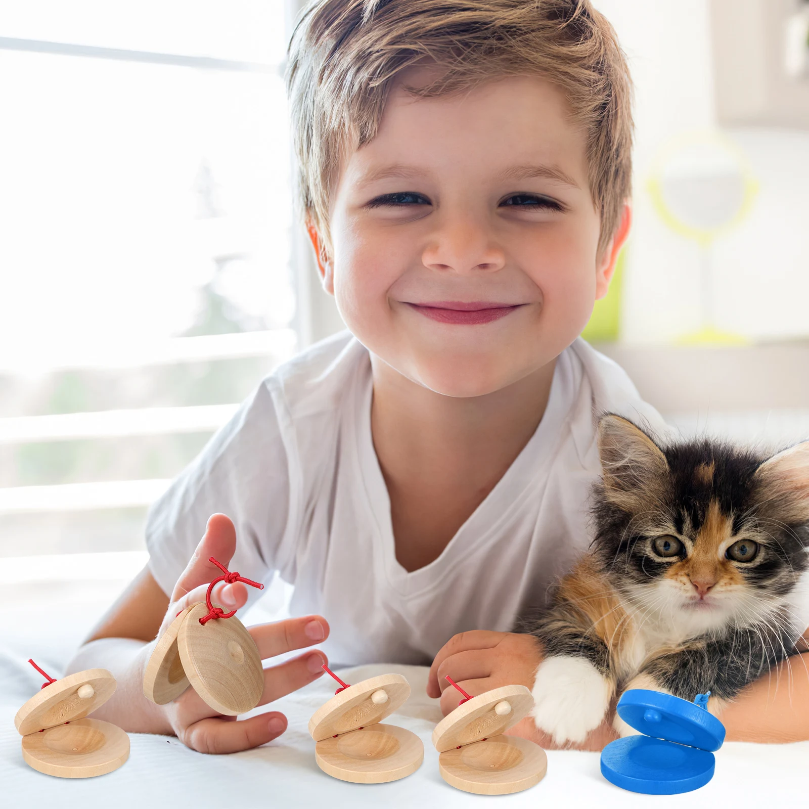 

12 Pcs Castanets Musical Instruments Kids Flapper Toddler Toys Educational Percussion Baby Educational Musical Instruments