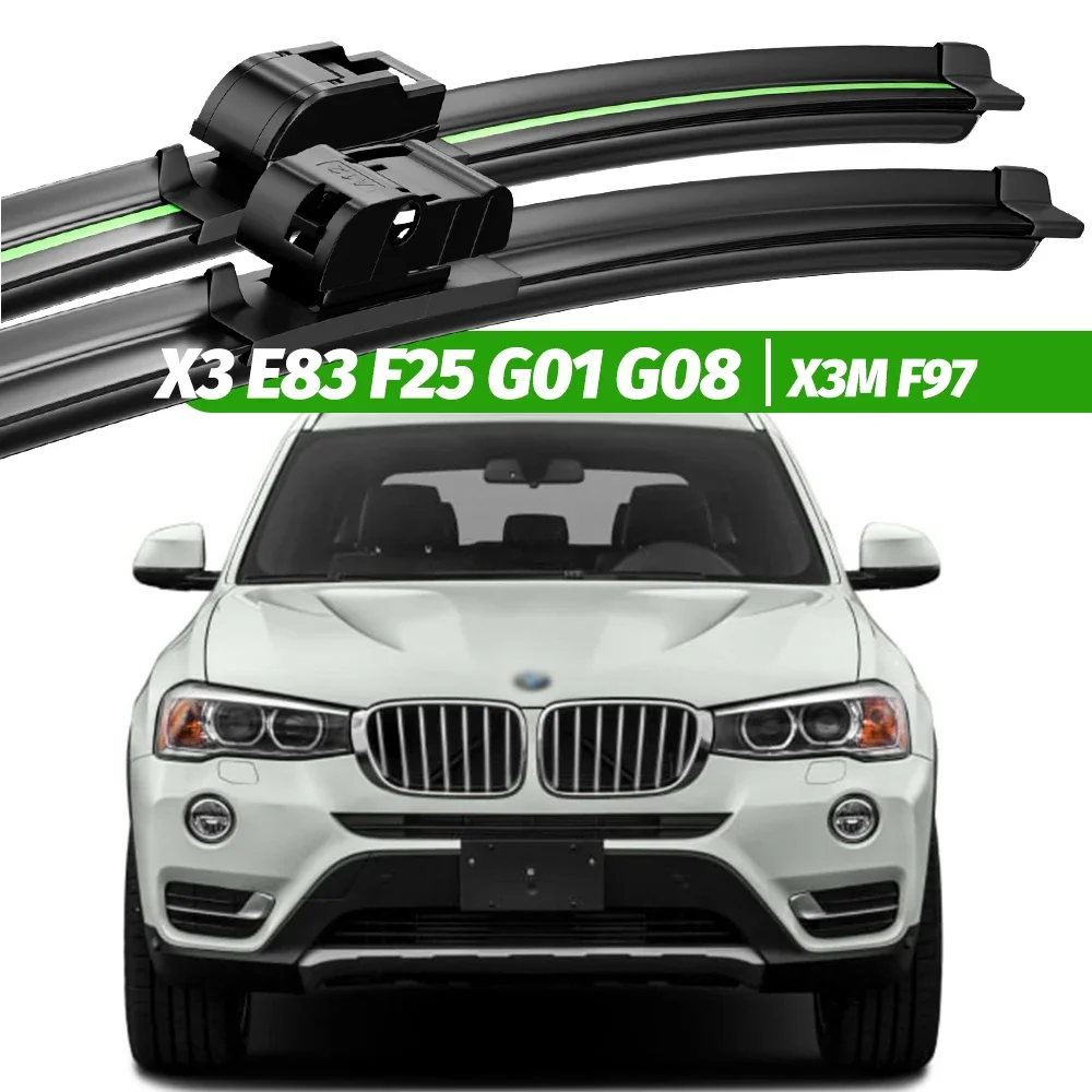 For BMW X3 E83 F25 G01 G08 X3M F97 2004-2023 2x Front Windshield Wiper Blades 2005 2011 2018 2020 Windscreen Window Accessories
