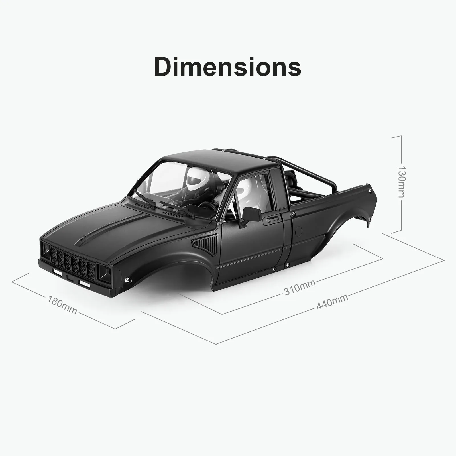 INJORA IR60-10 Hard Body with Interior & Bed Cage for 1/10 RC Crawler