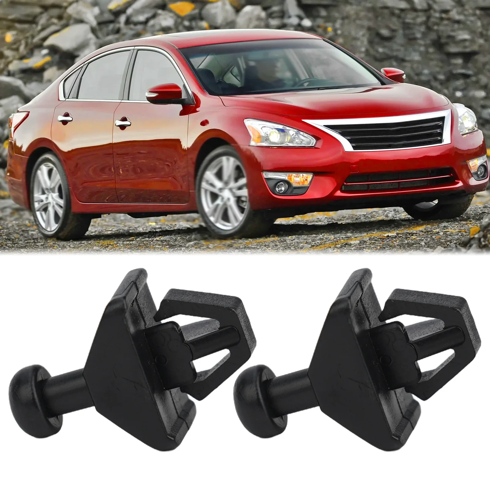 2pcs Boot Parcel Shelf Clips Pins For Nissan 2010-2019 Parcel Shelf Tray String Clips Hook Pivot Hook Tonneau Pivot Hold