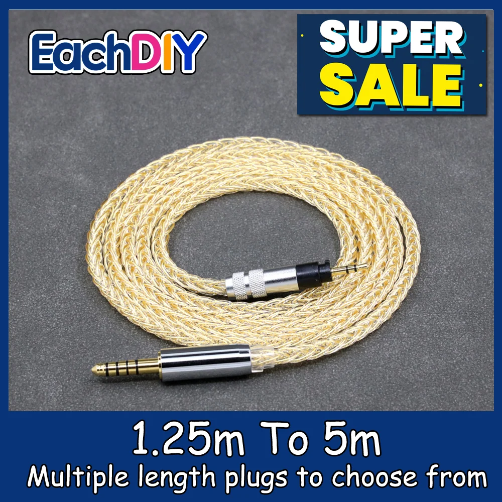 8 コア 99% 7n 純銀 24k 金メッキイヤホンケーブルゼンハイザー Urbanite XL オンオーバーイヤーヘッドフォン LN008798