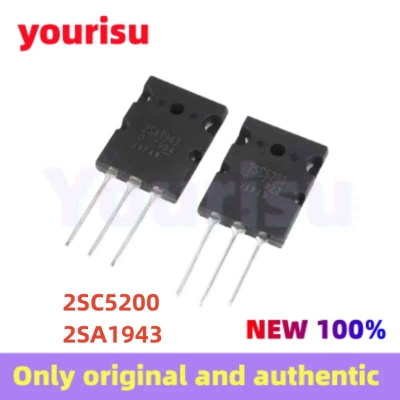 10Pcs/Lot Brand new A1943 C5200 2SA1943 2SC5200 TTC5200 TTA1943 high power amplifier matching tube TO-3P