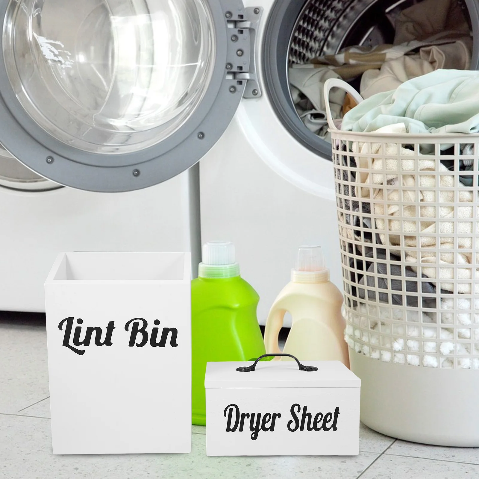 

2pcs Dryer Sheet Storage Box Magnetic Laundry Room Organizer Transparent Plastic Container Household Sundries Storage Case For
