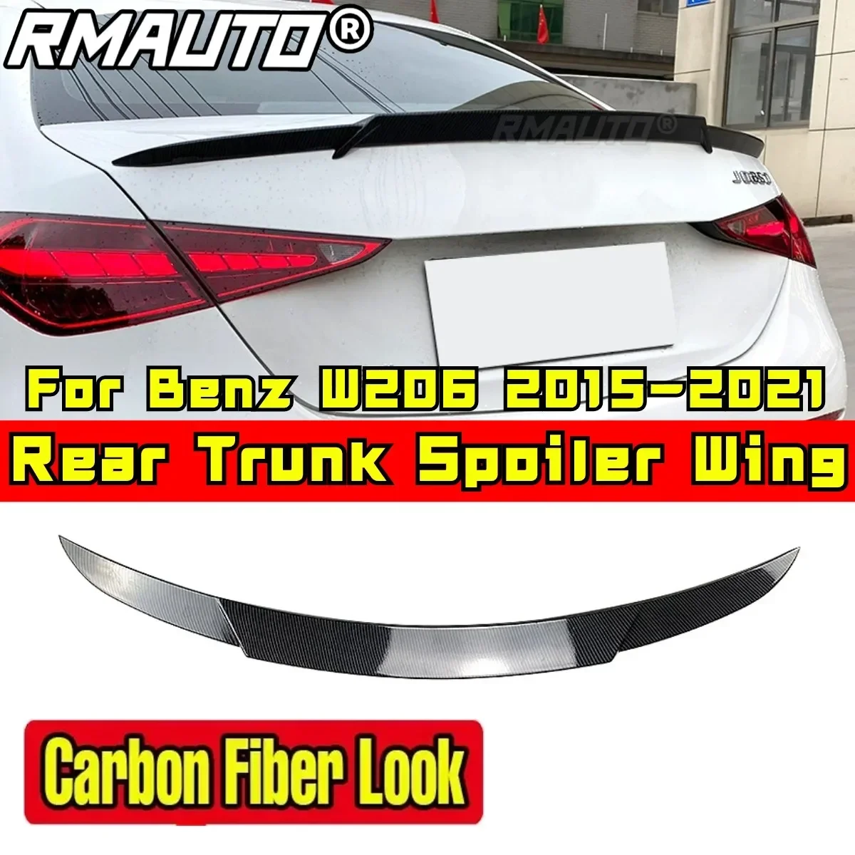 For Mercedes Benz C-Class W206 4 Door 2022 2023 2024 Rear Spoiler Wing Modification Part Car Rear Trunk Spoiler Car Accessories