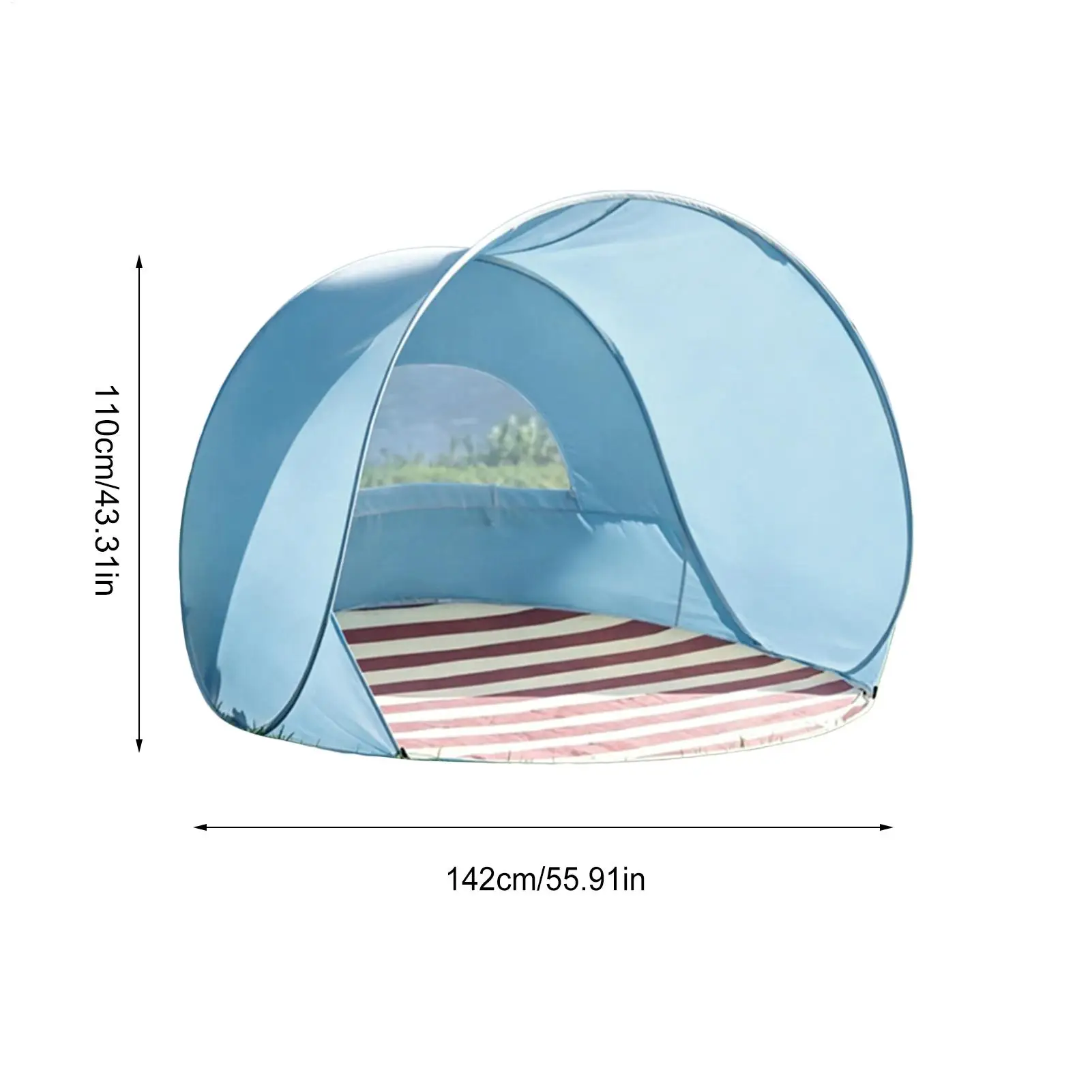 Reusable Outdoor Portable Camping One Click Open 2-3 People Tent Large Space Sunshade Beach Sun Shelter Tent Garden Beach Tent view 6