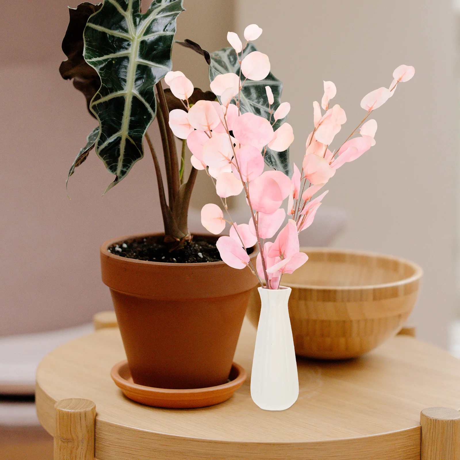 

2 Pcs Eucalyptus Fake Stems Artificial Leave Leaf Prop Plants Decoration Party Faux