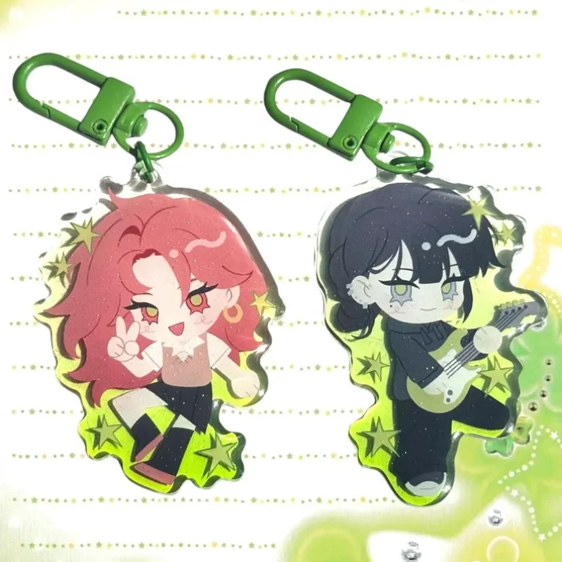 Green Yuri Acrylic Keychain Stylish Trendy Key Holder for Organizing And Decorative Purposes