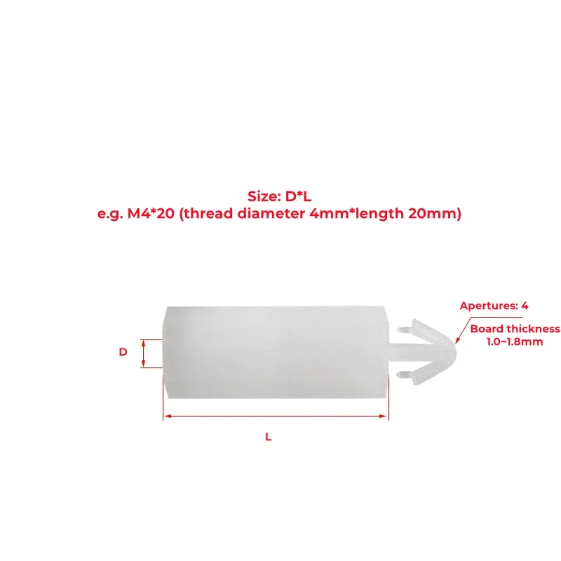 5/10/20/30Pcs M3 M4 PC Board Isolation Column Hexagonal Push In Nylon Column For Locking Circuit Board Bracket Fixing Bracket