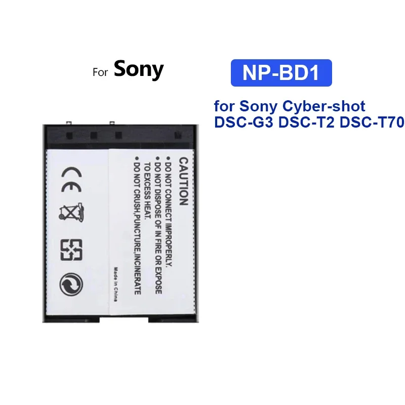 NP-BD1 Li-ion Battery for Sony Cyber-shot DSC-G3 DSC-T2 DSC-T70 DSC-T75 DSC-T77 DSC-T90 DSC-T200 DSC-T300 DSC-T500 Camera