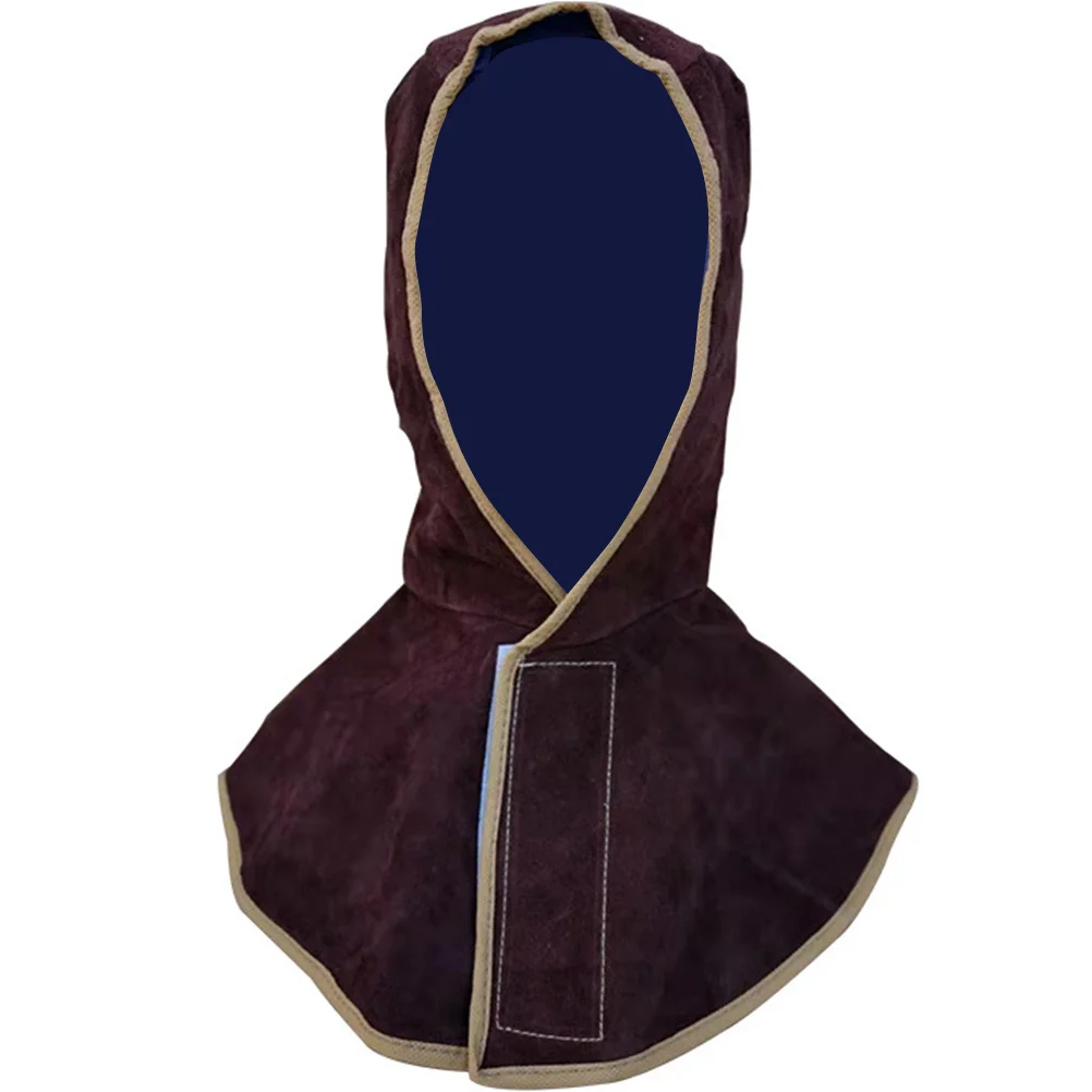 جلد البقر لحام واقية هود قبعات الرقبة الكتف ثنى لهب لحام قبعة دائم مقاومة للحريق