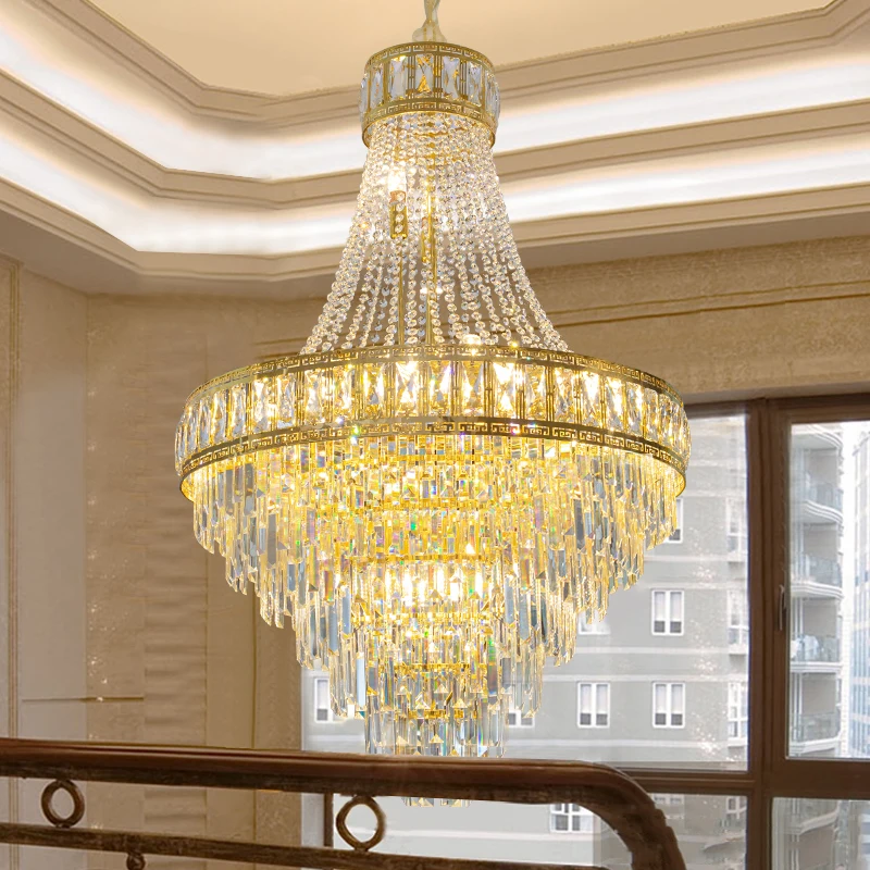 New Design Customized Chandelier Round Living Room Decoration Banquet Hall Large Gold Luxury Modern Crystal Ceiling Chandelier