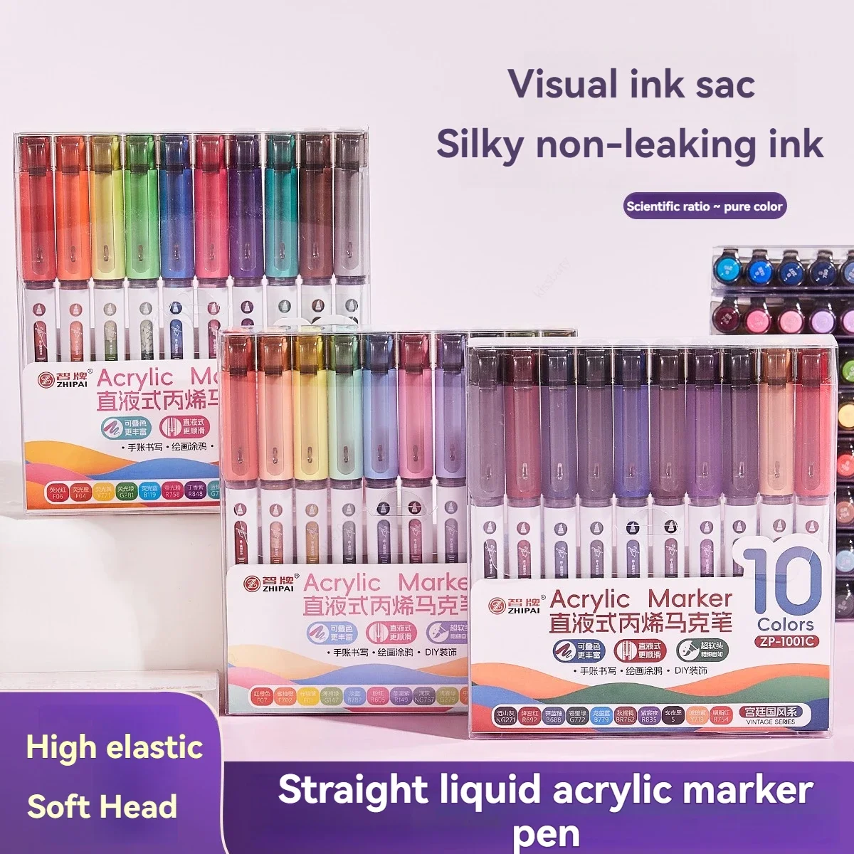 120 Colors Acrylic Paint Markers, Direct Liquid Ink Control Non-Toxic Art Pens for Rock Pottery Glass Multi-surface DIY Painting