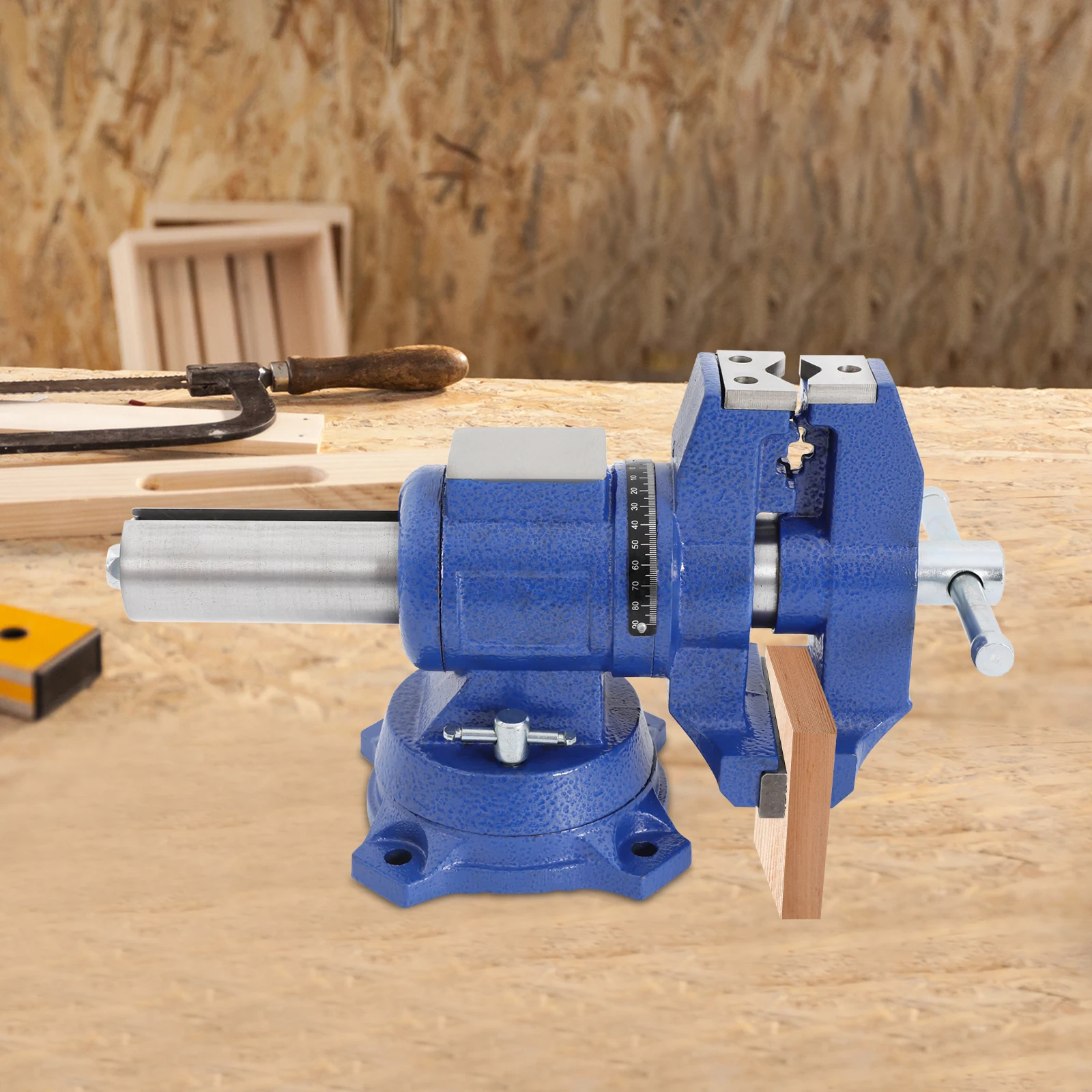Professioneller Schraubstock, groß, 100 mm Spannweite, multifunktionaler Tischschraubstock, zweiachsige Drehung, 360-Grad-Parallelschraubstock, hochwertige Stahlbacken – Detail 1