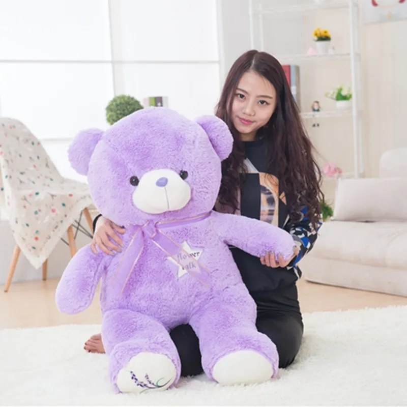 35/80cm Cute Purple Bear Plush Toys High Quality Stuffed Lovely Animals Bear Dolls for Classmate Kids Graduation Gifts