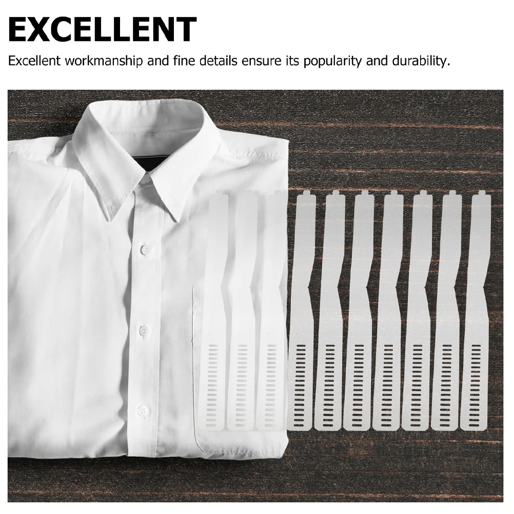 50Pcs Shirt Collar Support Refined Craftsmanship PVC Fixing Strips Prevent Deformation Stylish Fit for All Shirts Long Term