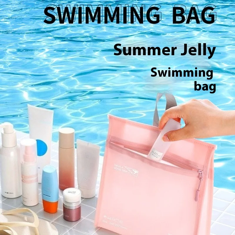 

Summer Beach Bag Waterproof Bag PVC Jelly Cosmetic Bag Portable Handbag Travel Toiletry pouch Dustproof Cosmetic Travel pouch