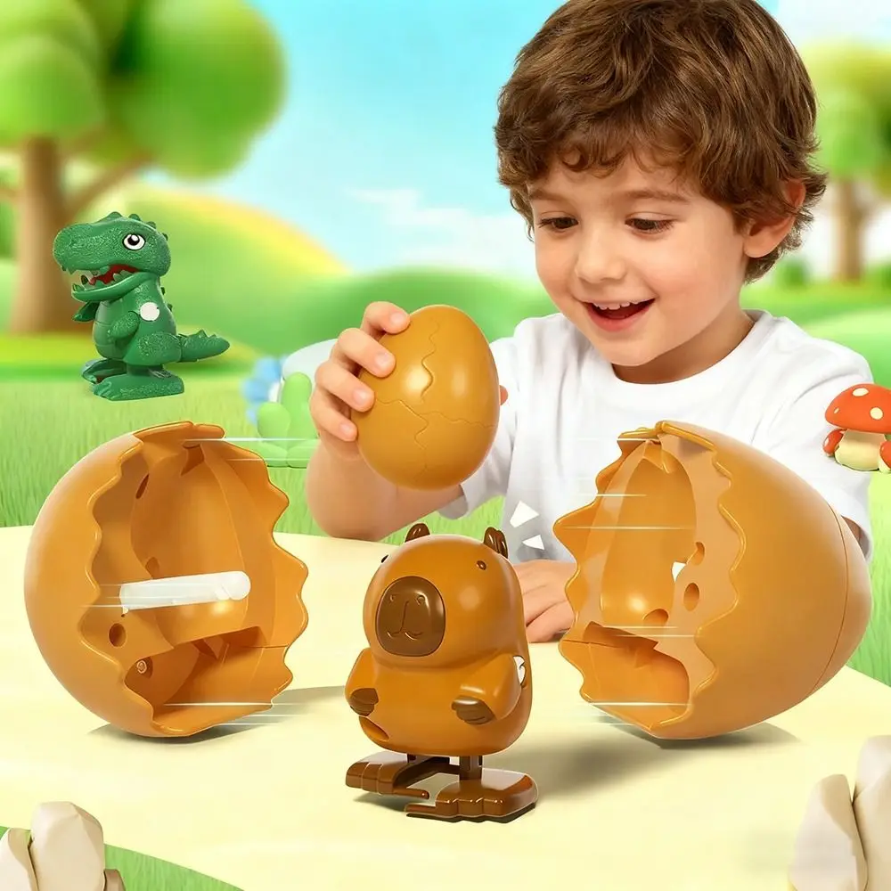 جديد الكرتون عقارب الساعة الحيوان القفز البيض لعبة المشي ديناصور يختتم المشي كابيبارا يختتم سلسلة الحيوان تشغيل البيض