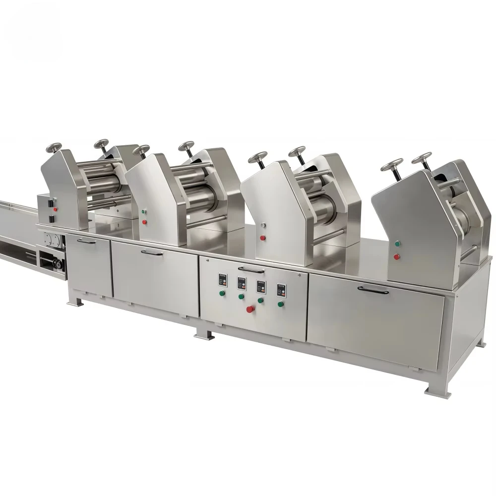 FOODLINE Custom Shell Noodle Making Machine Adjustable Dough Thickness Stainless Steel Liner Canteen Processing Unit