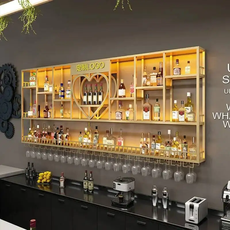 Подвесной угловой бар, винные шкафы для хранения спиртного салона, современная полка для вина для бутылок, ресторан для напитков, витрина Barra De Vino