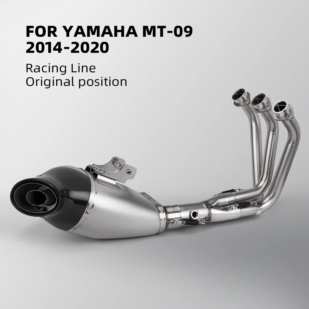 

For MT09 FZ09 XSR09 full Motorcycle muffler exhaust styem 2014-2022 racing Stainless Front Exhaust Tube pipe Racing line