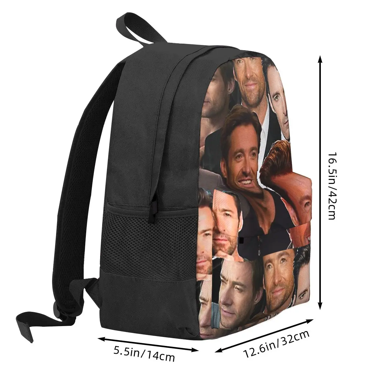 Hugh Jackman Photo Collage Mochilas para meninos e meninas, sacos de livros escolares infantis, mochila infantil dos desenhos animados, bolsa de ombro para laptop