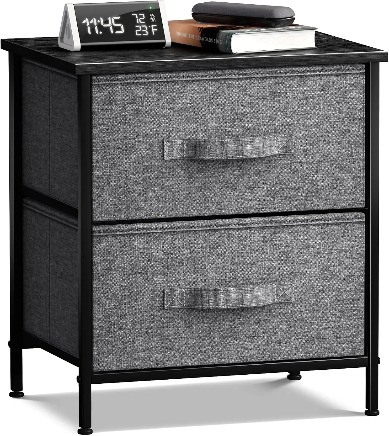 

Ночная тумбочка Sorbus с 2 ящиками-прикроватная мебель, ночная тумбочка с стальной рамой, деревянная Верхняя часть и легко тянущаяся искусственная кожа