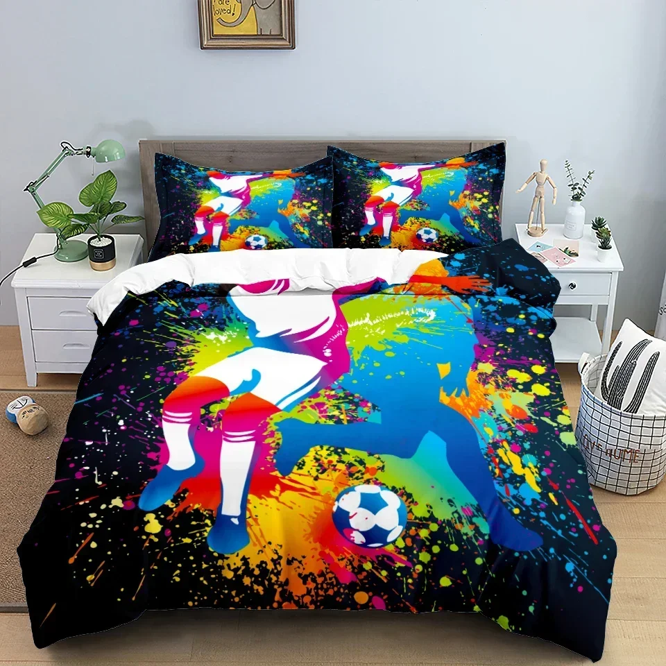 

Football Bedding Set 3D Soccer Comfortable Duvet Quilt Cover Pillowcase Bedding Set Children Bedroom Decoration Home Textile