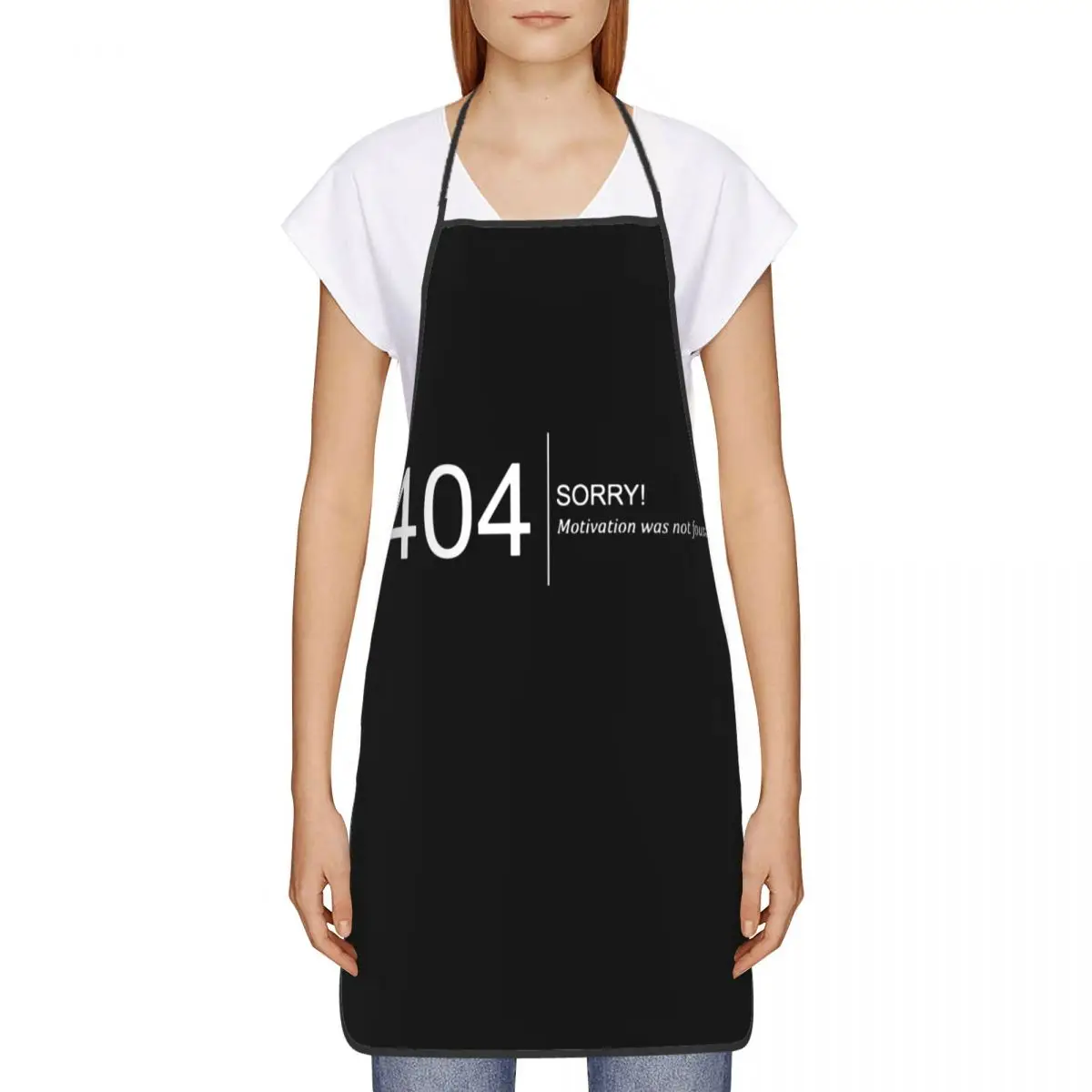 Error 404 Motivation Not Found Funny Aprons Computer Geek Programmer Unisex Kitchen Chef Bib Tablier Cuisine Cooking Baking