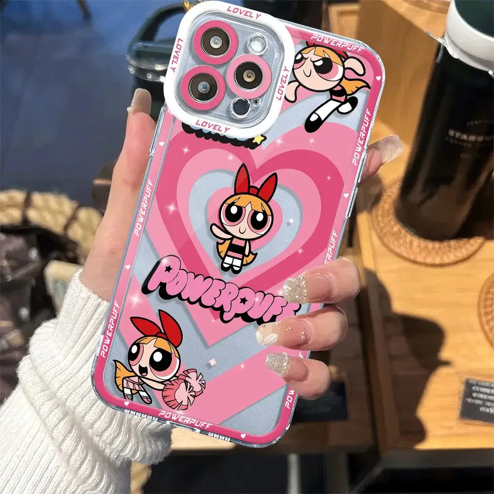 The P-Powerpuffs Girls Phone Case for Apple iPhone XR SE 15 Pro 11 Pro 7 6S 14 Pro Max 13 12 Mini XS X 8 Plus Cover Shockproof