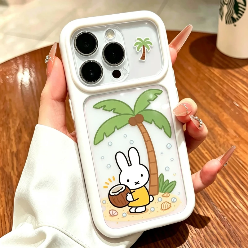Miffy Kawaii Anime Coconut Tree Cute Phone Case for IPhone17 Series Fashion Simple Versatile Personality Exquisite Good-looking