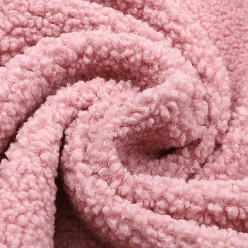 Thickened Warm Lamb Wool Fabric Coral Fleece Plush Doll Cloth Handmade DIY Clothes by Half Meter