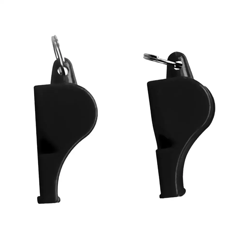 Survival Whistle 2 Pack Black ABS Plastic Marine Whistle for Outdoor Camping Hiking Travel Boating Rescue Emergency Preparedness