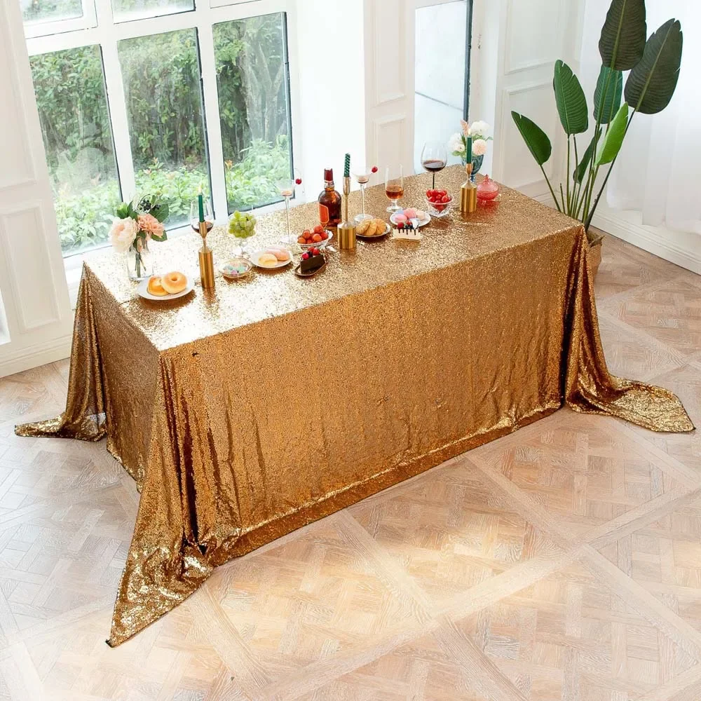 

Sequin Rectangular Tablecloth Wedding Party Antiskid Colorful Table Flag Hotels Business Event Home Dining Table Decor