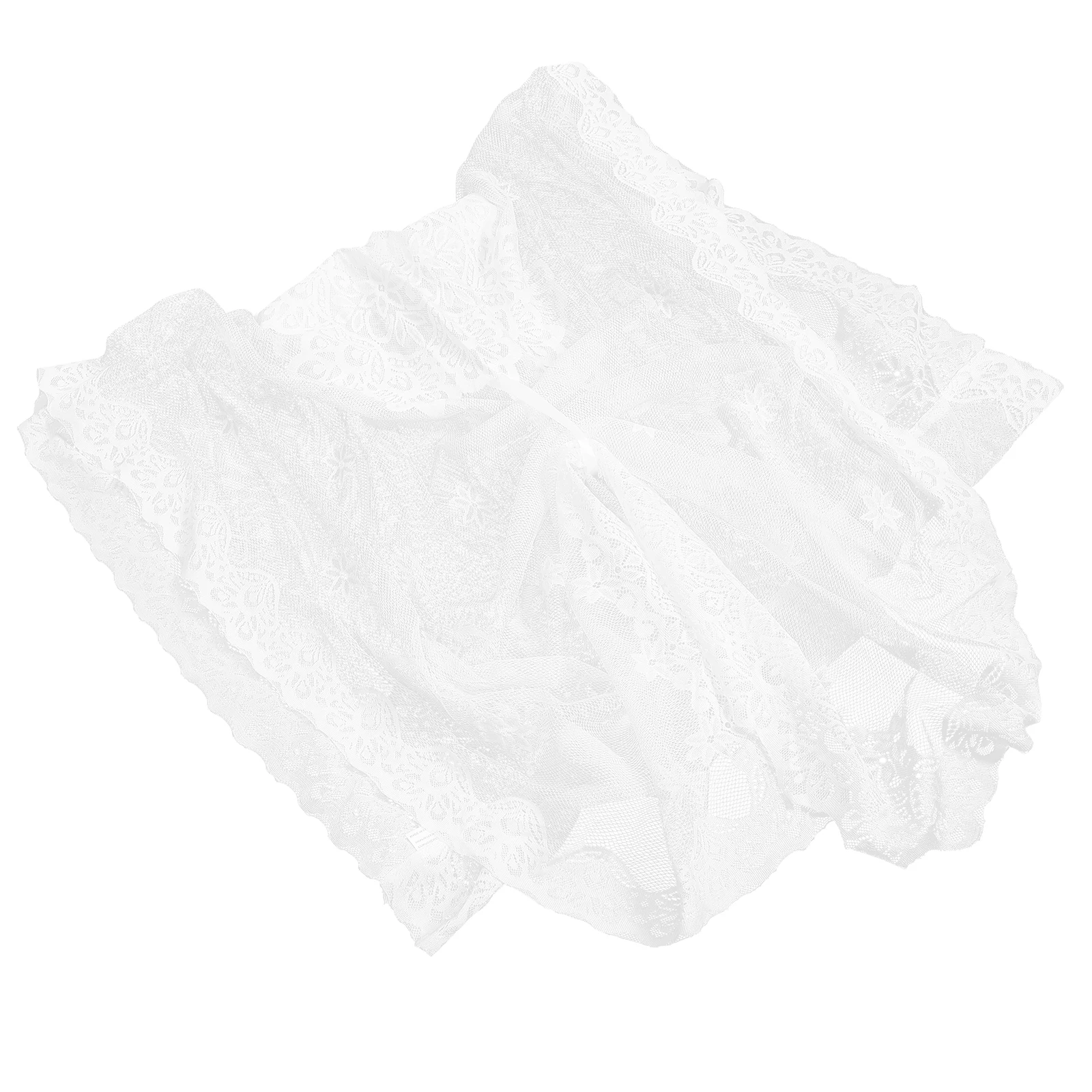 

Lace Door White Balcony Curtain Shade Home Windows Decor Balcony Beaded Valance Screen Party DIY Curtains for Doorway