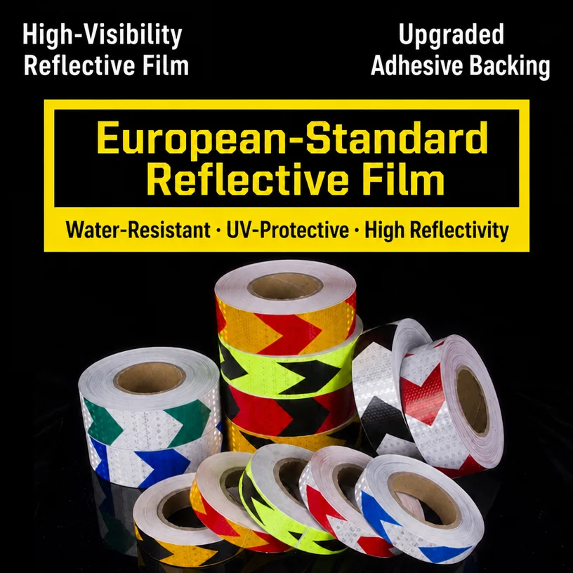 MULE Reflective Safety Warning Tape Chevron Self Adhesive Marking Roll for Cars Construction Parking Lots Tunnels Road Barriers