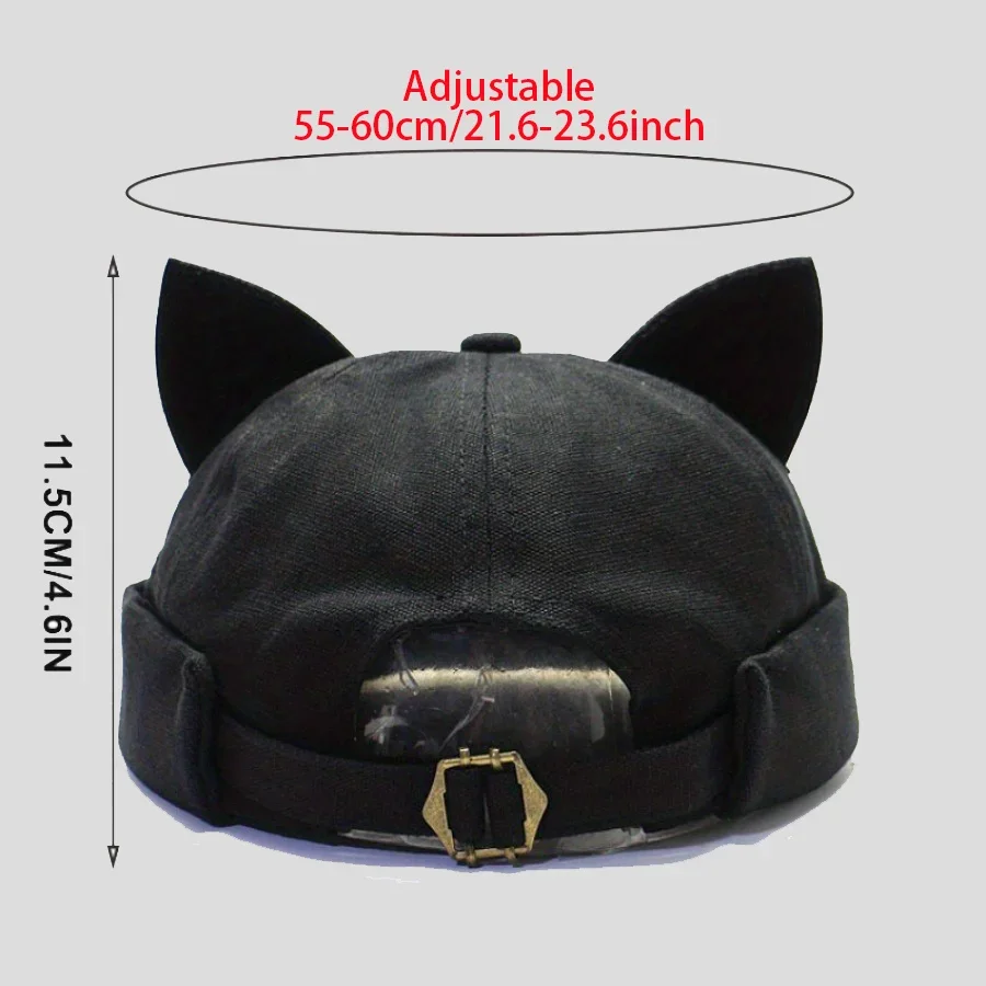 1 قطعة آذان القط قبعة بحافة واقية من الشمس صياد نمط قبعة بيسبول عكس ارتداء Snapback الدراجات قناع قبعة للأنشطة الخارجية