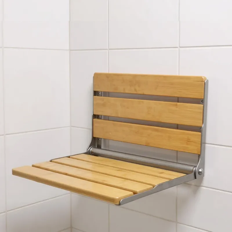 Stainless steel folding shower stool park rest area chair toilet universal wall-mounted non-slip raised bath stool