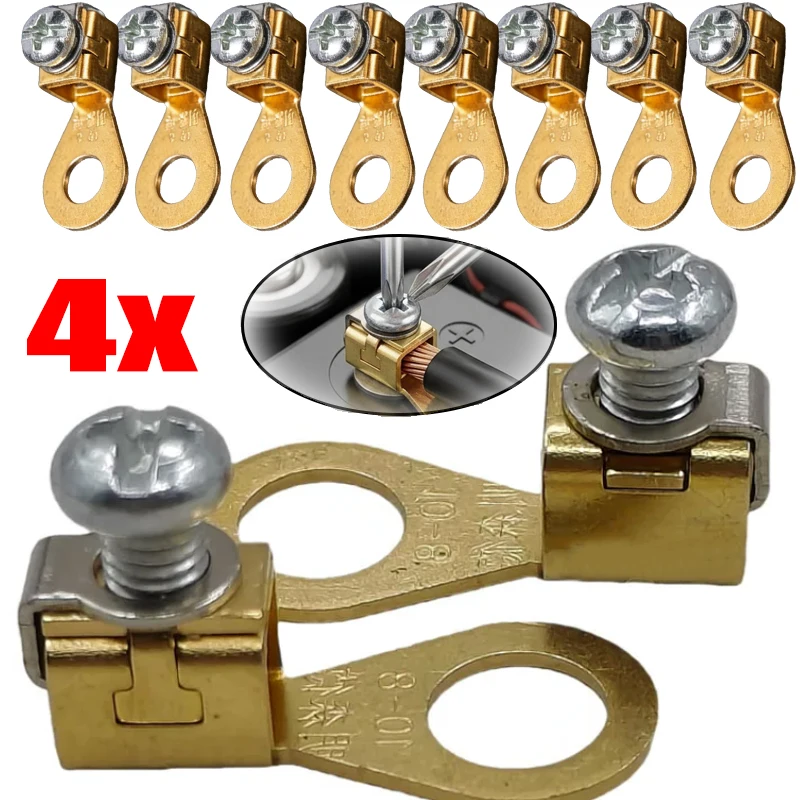 

4/2/1pcs Car Battery Terminal Collet Replacement Parts Car Battery Terminal Blocks Solid Copper Wire Crimping Pliers Connectors