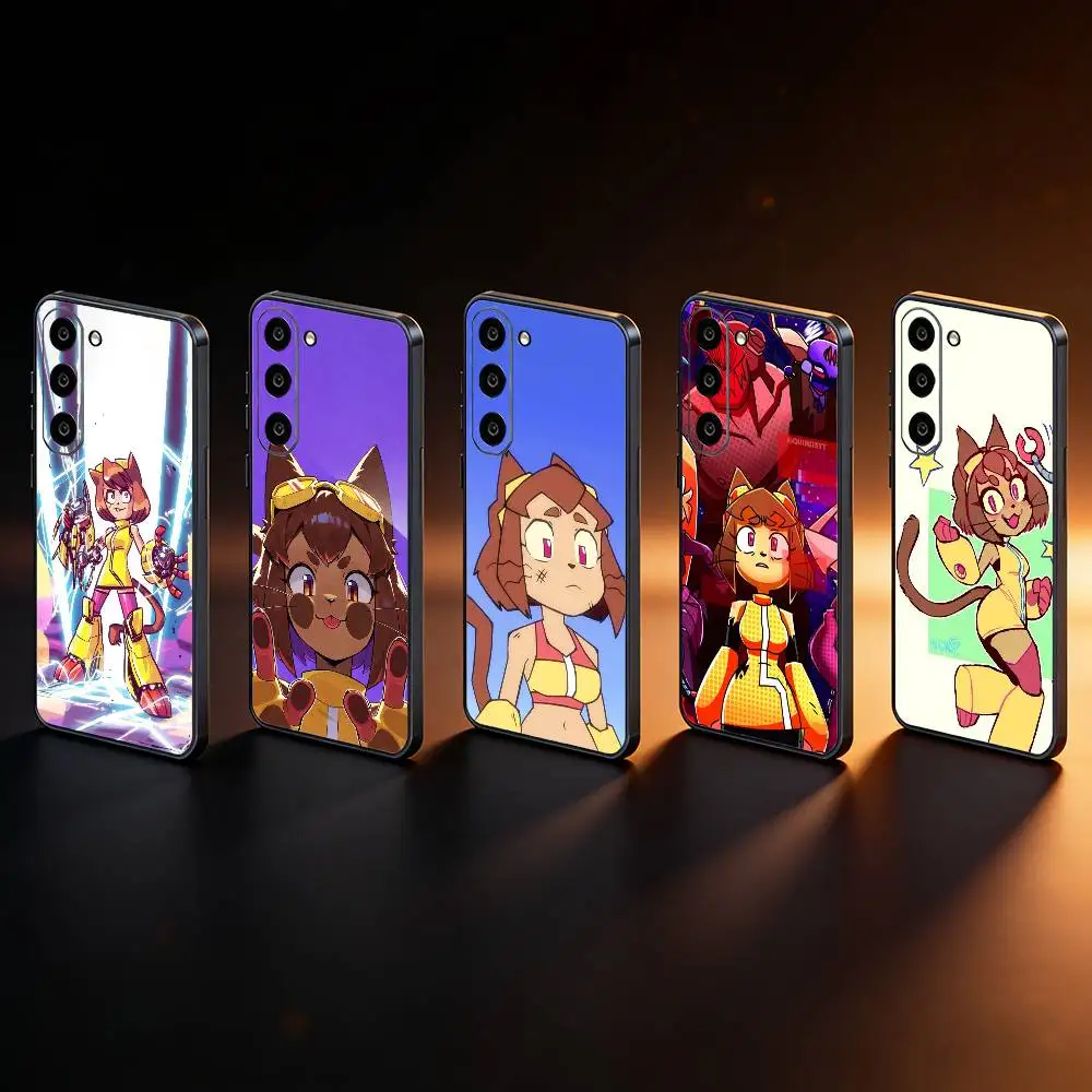 Funda de teléfono con dibujos animados en 2D de G-Gameoverse para Samsung Galaxy A73,A72,A71,A70,A53,A52,A51, otros, cubierta negra suave