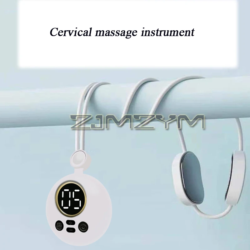 واقي رقبة نبضي تيار دقيق ، 15 ثانية بتوقيت ، متعدد الترس ، قابل للتعديل ، مدلك العمود الفقري العنقي مع شاشة كريستال سائلة