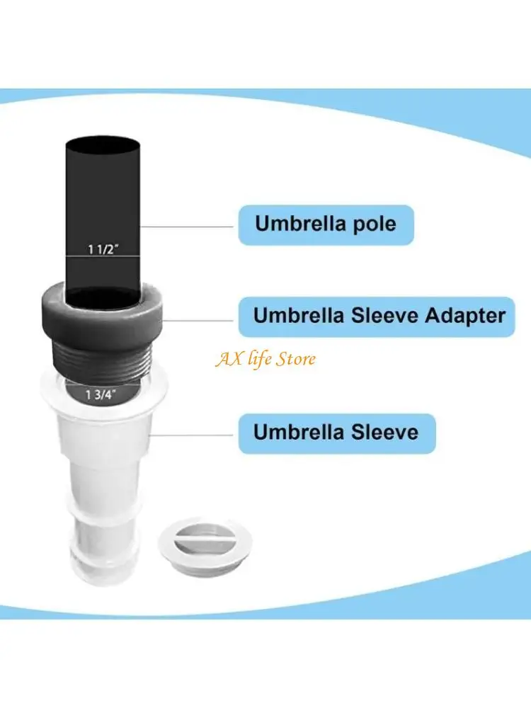 

J2HA 4Pcs Pool Umbrella Stabilizer Adapter Thread Pool Umbrella Stabilizer Umbrella Inserts Pool Umbrella Sleeve Stabilizer